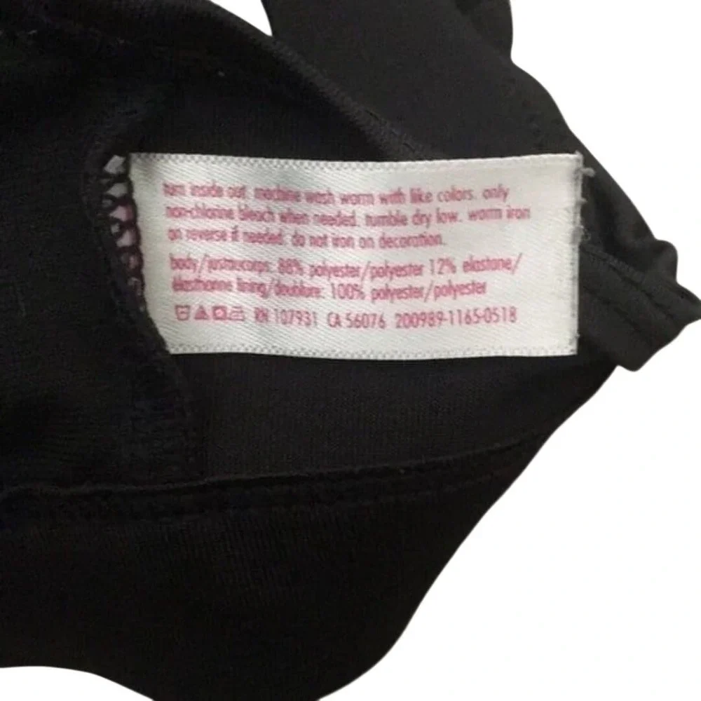 Justice sports bra black size 30 strappy
